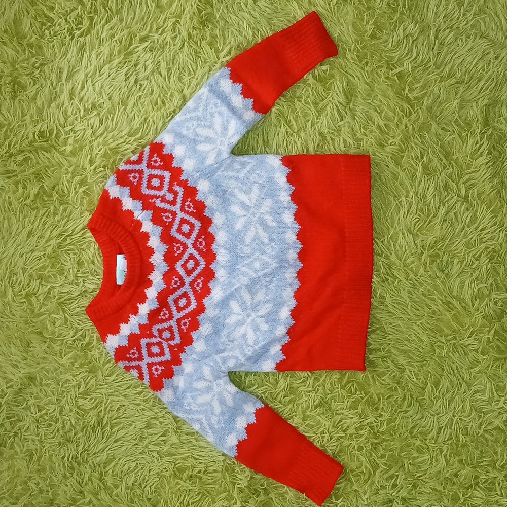 Haley and the Hound‎ Kids Sweater 100% Lambswool snowflakes Size 2T